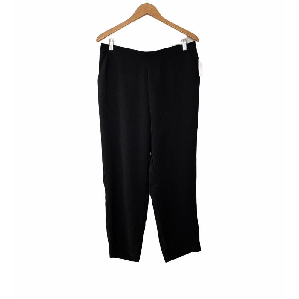 14th & Union Womens Soft Straight Leg Pants Black L Large